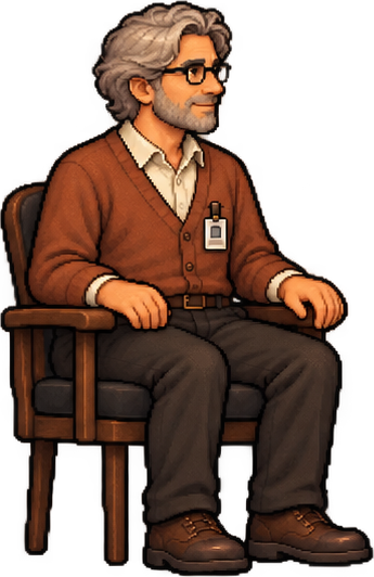 Pell seated in his reviewer’s chair.